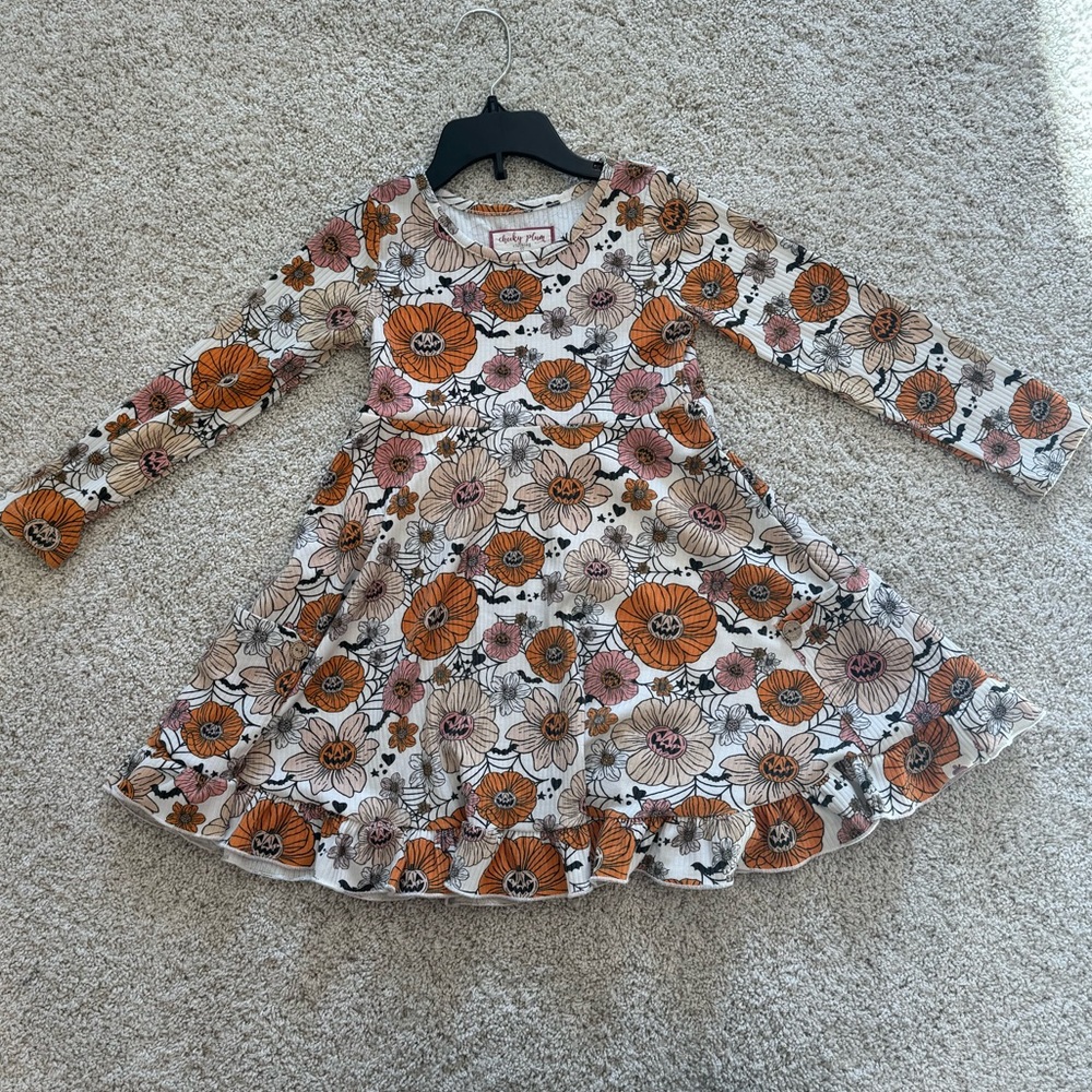 Cheeky Plum Fall Floral Jack-o’-lantern Dress